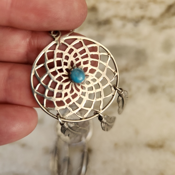 Sterling silver and turquoise earrings - Picture 6 of 8